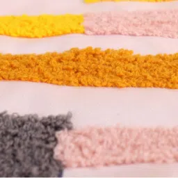 STITCHNEST Multicolor Polycotton Hand Crafted Embroidered Bohemian Multiline Cushion Cover image 4