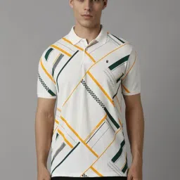 Louis Philippe Beige Slim Fit Printed Polo T-Shirt-picture-11