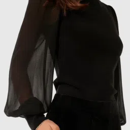 Forever New Black Blended Regular fit Pant image 4