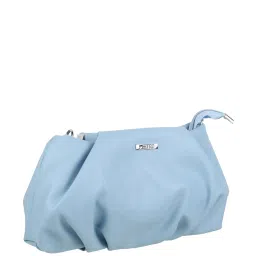 Metro Blue Synthetic Solid Sling Handbag image 4