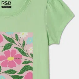 R&B Kids Light Green Graphic Regular Fit Top image 3