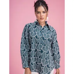 Lounge Dreams Green Relaxed Fit casual shirts image 4