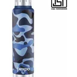 Pexpo Cameo Art Army Design Denim Blue Stainless Steel Vacuum Insulated Water Bottle (500ml)-picture-15