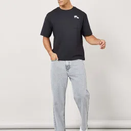 Styli Grey Relaxed Fit Heavily Washed Jeans image 4