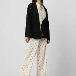 Van Heusen Black Embroidered Shrug image 4