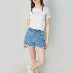 Ginger by Lifestyle White & Mint Green Color-Block Top image 4