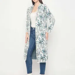 Madame Multicolor Regular Fit Floral Print Shrug image 3