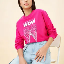 Coolsters by Pantaloons Girls Fuchsia Purple Printed Full Sleeves Sweatshirts & Hoodies image 4