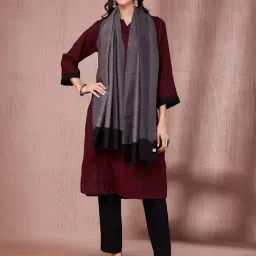 Fabindia Grey Wool Blend Stole-image-54