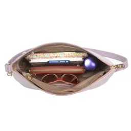 Baggit Purple Solid Large Hobo Bag image 4