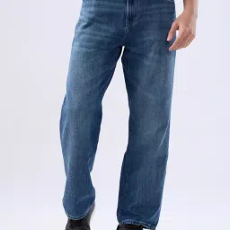 Spykar Dark Blue Cotton Regular Fit Jeans-picture-41