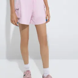 studiofit women Studiofit by Westside Light Pink High-Rise Cotton-Blend Shorts-picture-32