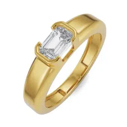 EMORI Yellow Gold Bold Emerald Men's Ring-picture-19