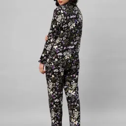 Drape in Vogue Black Floral Pyjama Sets image 2