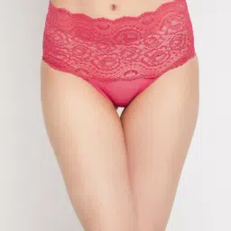 Clovia Pink Lace Hipster Panty-picture-29