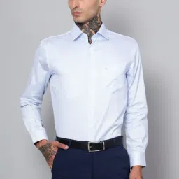 Cantabil Sky Blue Cotton Regular Fit Shirt-picture-15