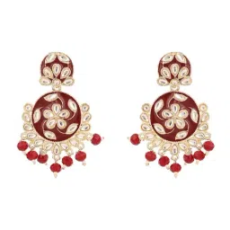 Anikas Creation Gold Plated Kundan Studded & Beaded Jewellery Set image 5