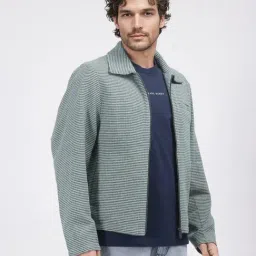 Rare Rabbit Teal Relaxed Fit Checks Jacket image 3