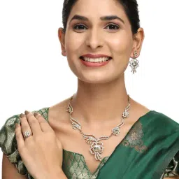 Anikas Creation Classic White Designer Jewellery Set image 3