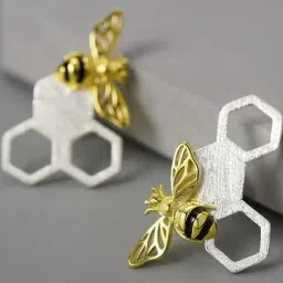Rihi by P.C. Chandra Jewellers 92.5 Sterling Silver Silver Honey Comb Earrings for Women & Girls-picture-17