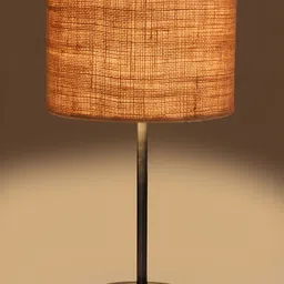Aura Beige Metal Traditional Cylindrical Shaped Table Lamp image 5
