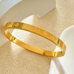 FIMBUL Unisex Antique Gold-Plated Kada Bracelet-picture-12