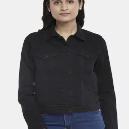 People by Pantaloons Black Cotton Jacket-image-6