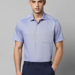 Louis Philippe Blue Cotton Regular Fit Texture Shirt-picture-18