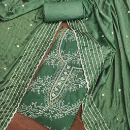 Blissta Floral Embroidered Stones And Beads Organza Unstitched Dress Material-image-12