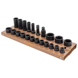 FORSTIME 22 Piece Impact Socket Set 12.7 mm (1/2 inch) Drive Size 6 Point Chrome Molybdenum Steel Black-picture-28