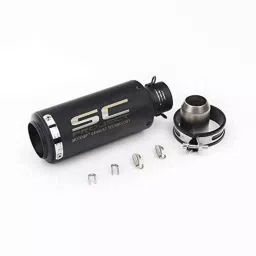 RA Accessories Black SC Mini with Silver Strip Silencer Exhaust for Triumph Rocket III Roadster-picture-12
