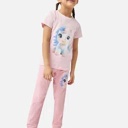 Juniors by Babyshop Girls Unicorn Printed Pure Cotton T-Shirt With Jogger-picture-34