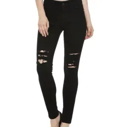 Miss Chase Black Distressed Slim Fit High Rise Jeans-image-81