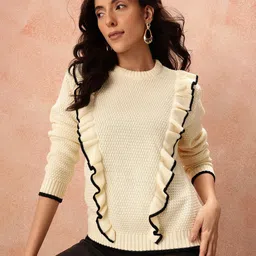 all about you Ruffle Detail Knitted Pullover-picture-27
