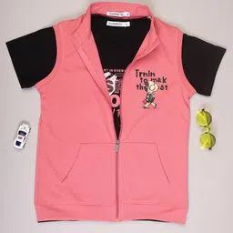 V-Mart Boys Typography Printed Mandarin Collar T-shirt-image-44