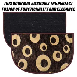 Aura Brown & Beige 3 Pieces Woolen Anti-Skid Doormats image 4