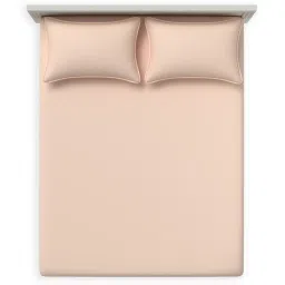 Ddecor Live Beautiful Solid Spectrum Flat 180TC King Bedsheet With 2 Pillow Covers - Orange image 3