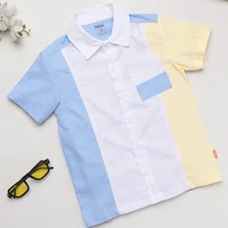 Milou Cotton Half Sleeves Colour Blocked Shirt - Multi Colour-picture-22