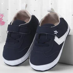 Cute Walk by Babyhug Booties with Velcro Closure & Tape Detailing - Navy Blue-picture-21
