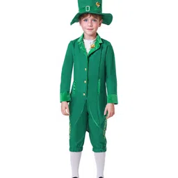 Little Surprise Box Blended Halloween Theme Full Sleeves St Patricks Day Costume Set - Green-image-76