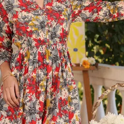 KALINI Floral Print Fit & Flare Dress image 4