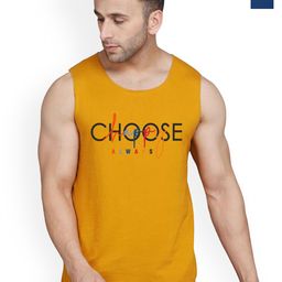 SLOWLORIS Pack Of 2 Printed Cotton Gym Vests VSL26 CMB(CHS MUSTARD)(GYM BLACKPEACOCK)-image-29