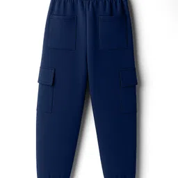 Honeyhap Premium 100% Cotton Knit Lounge Pant With Bio Finish & Text Design - Patriot Blue Pastry Shell image 2