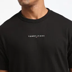 Tommy Hilfiger Men Brand Logo Printed Round Neck Pure Cotton T-shirt image 5