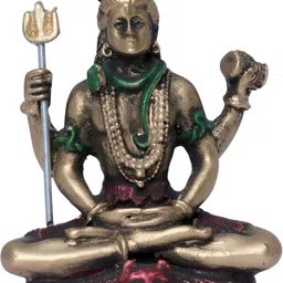 Aura Gold-Toned & Black Lord Shiva Idol Showpiece-image-32