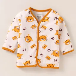 OHMS Single Jersey Knit Full Sleeves Front Open Vests with Animal Sea Life Prints & Stripes Pack of 5 - Multicolor image 4