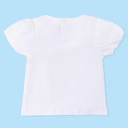 Babyhug Cotton Knit Half Sleeves Text Printed Top & Checkered Skirt With Suspender - Multicolor image 4