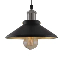 Homesake Black Metallic Cone Hanging Light with Holder - Set of 1 image 2