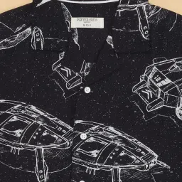 Pantaloons Junior Boys Black Rayon Printed Shirt image 4