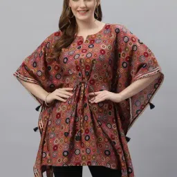 Tankhi Pink Printed A Line Short Kaftan-picture-30